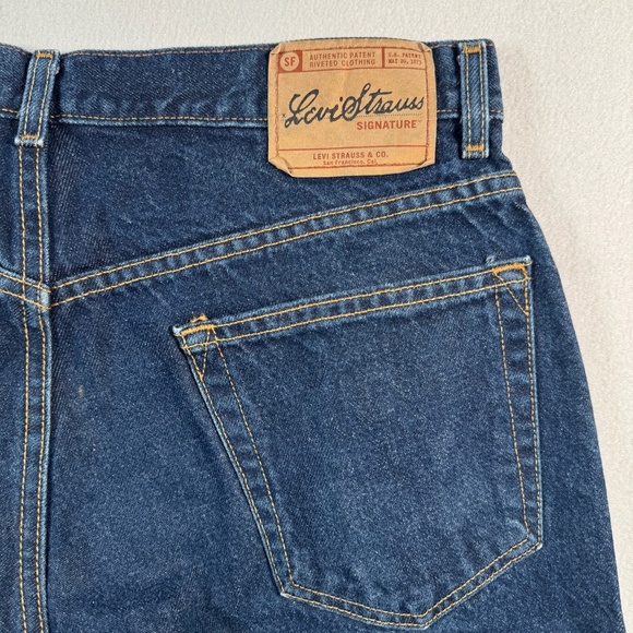 Levis Jeans Mens 34 Blue Straight Regular Fit Mid Rise Dark Wash - Picture 9 of 10